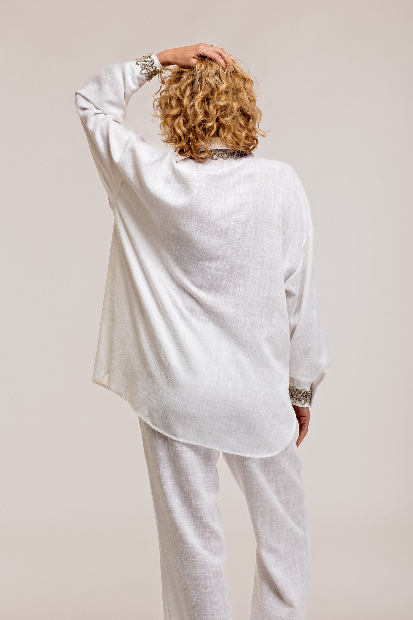 White linen shirt