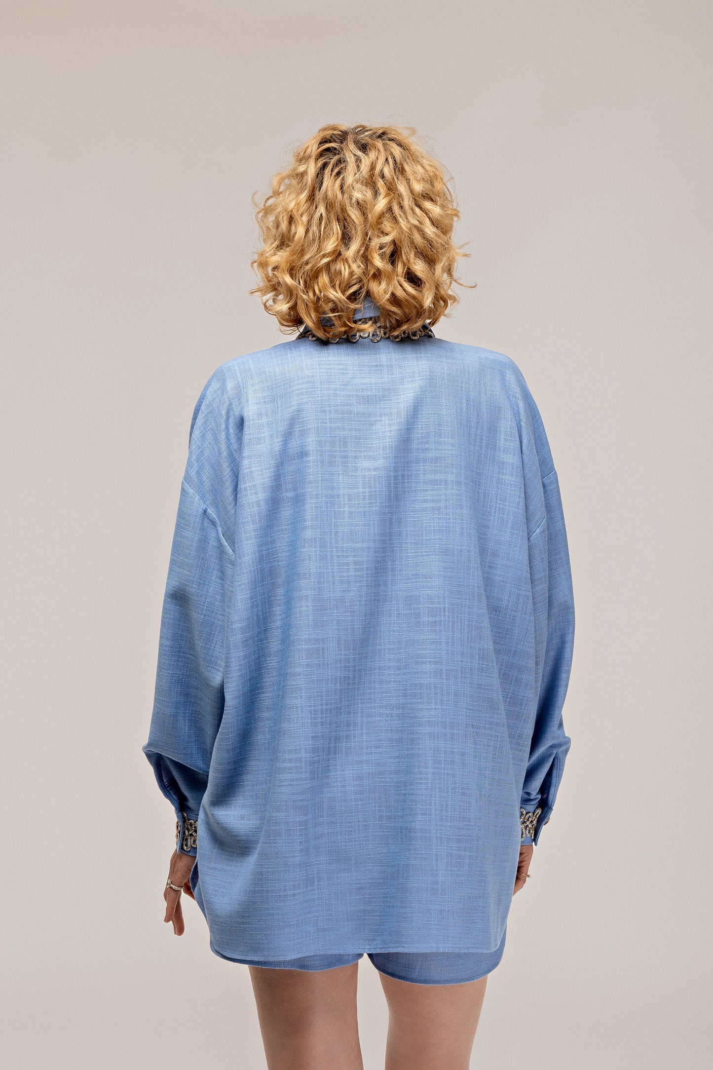 Blue linen shirt