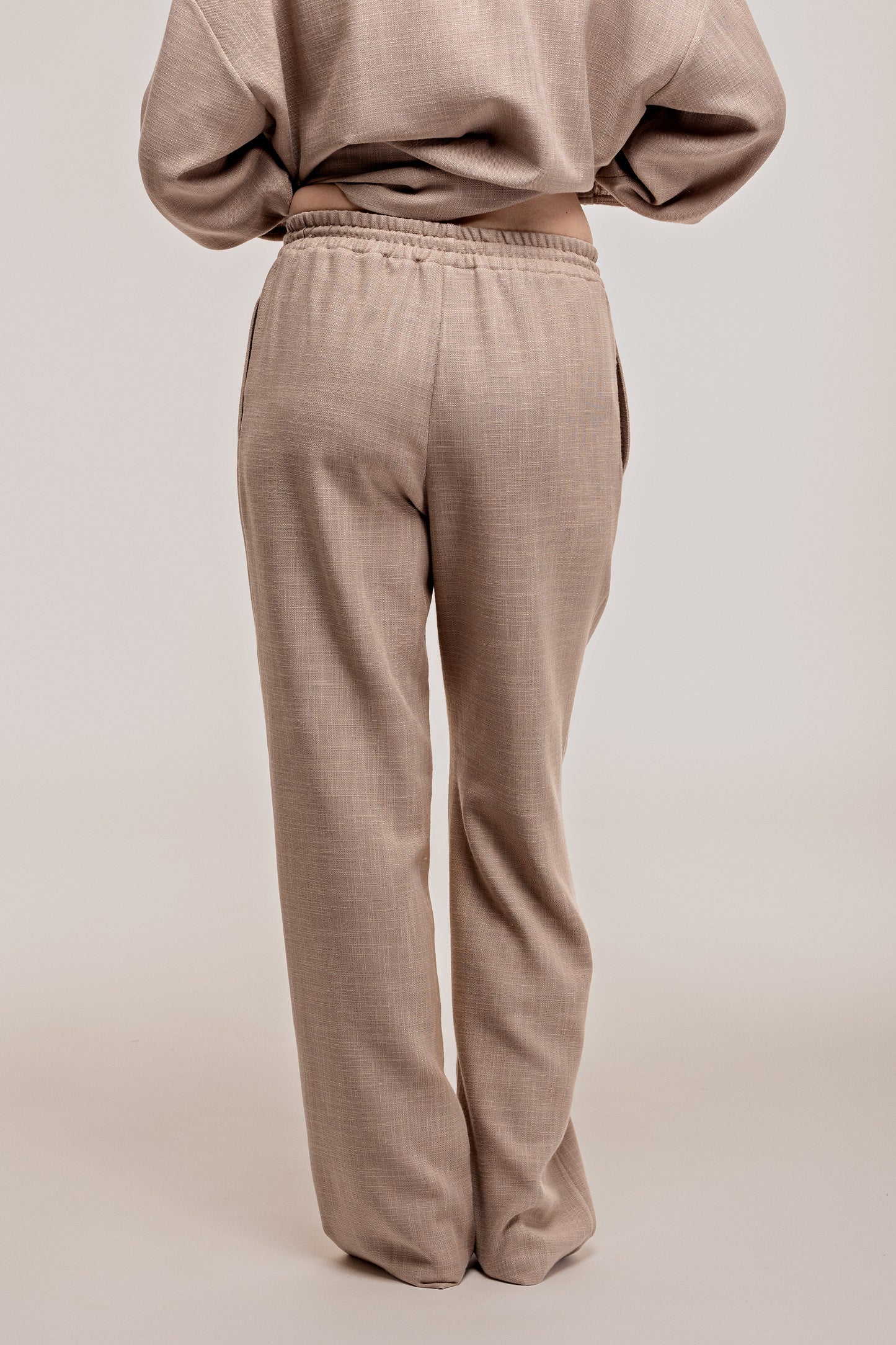 Beige linen trousers